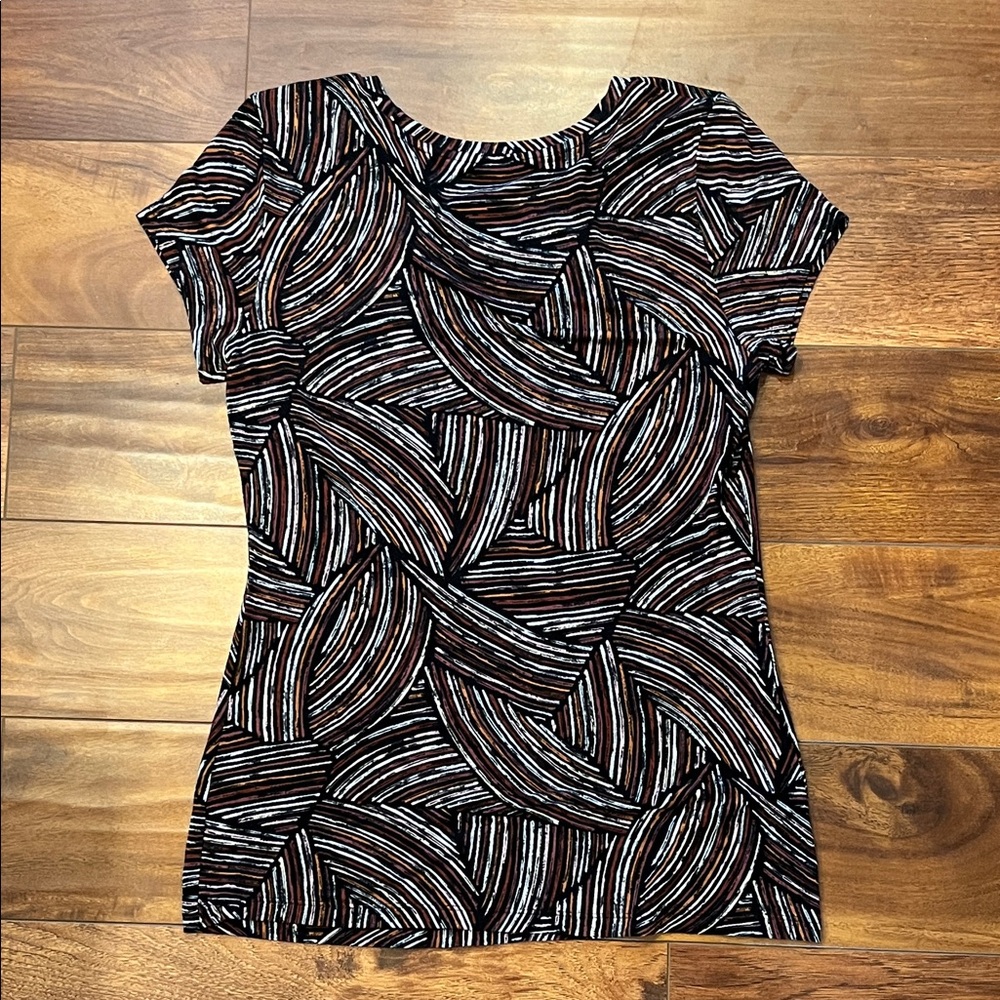 Apt. 9 Black and White Swirl Tee Size X-Small - Picture 8 of 8